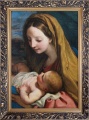 Obraz religijny Matka Boża z Dzieciątkiem Jezus - rama ornament