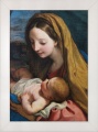 Obraz religijny Matka Boża z Dzieciątkiem Jezus - rama biała