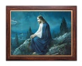 Obraz religijny Jezus Chrystus w ramie drewnianej ze złotym paskiem