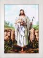 Obraz religijny Dobry Pasterz - rama biała