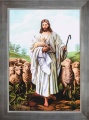 Obraz religijny Dobry Pasterz - rama srebrna