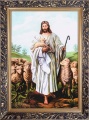 Obraz religijny Dobry Pasterz - rama ornamentowa