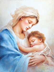 Plakat Religijny Matka Boża z Dzieciątkiem