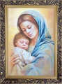 Obraz religijny Matka Boża z Dzieciątkiem Jezus - rama ornamentowa