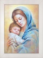 Obraz religijny Matka Boża z Dzieciątkiem Jezus - rama biała