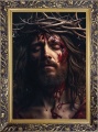 Obraz religijny Jezus Chrystus Umęczony w koronie cierniowej - rama ornamentowa
