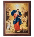 Obraz religijny Matka Boża rozwiązująca węzły - w ramie drewnianej ze złotym paskiem