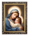 Obraz religijny Matka Boża z Dzieciątkiem Jezus - rama ornamentowa