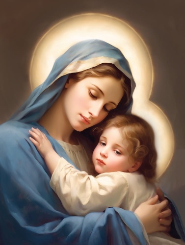 Plakat Religijny Matka Boża z Dzieciątkiem