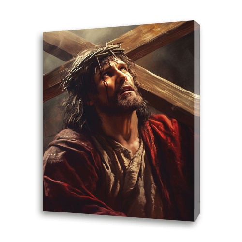 Obraz religijny na płótnie Chrystus niosący krzyż