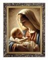 Obraz religijny Matka Boża z Dzieciątkiem Jezus - w ramie z ornamentem