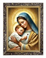 Obraz religijny Matka Boża z Dzieciątkiem Jezus - w ramie z ornamentem