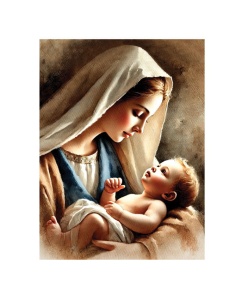 Plakat Religijny Matka Boża z Dzieciątkiem