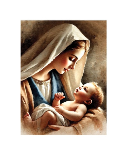 Plakat Religijny Matka Boża z Dzieciątkiem