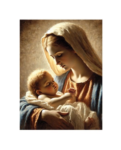 Plakat Religijny Matka Boża z Dzieciątkiem