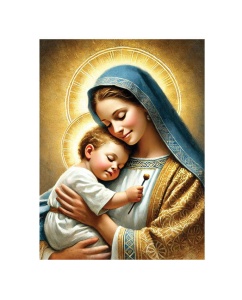 Plakat Religijny Matka Boża z Dzieciątkiem