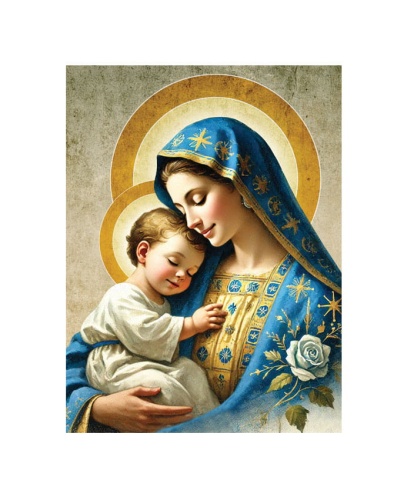Plakat Religijny Matka Boża z Dzieciątkiem