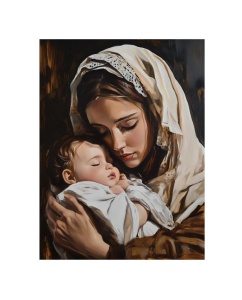 Plakat Religijny Matka Boża z Dzieciątkiem