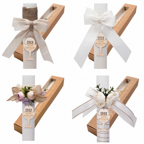 Świeca Komunijna – ręcznie zdobiona, personalizowana - różne wzory