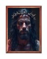 Obraz religijny Jezus Chrystus Umęczony w koronie cierniowej w ramie drewnianej