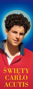 Baner religijny - Święty Carlo Acutis 75x200 cm