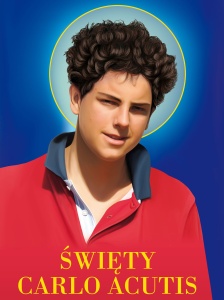 Baner religijny - Święty Carlo Acutis 75x100 cm