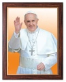 Obraz religijny Papież Franciszek rama drewniana ze złotym paskiem