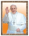 Obraz religijny Papież Franciszek rama ornamentowa