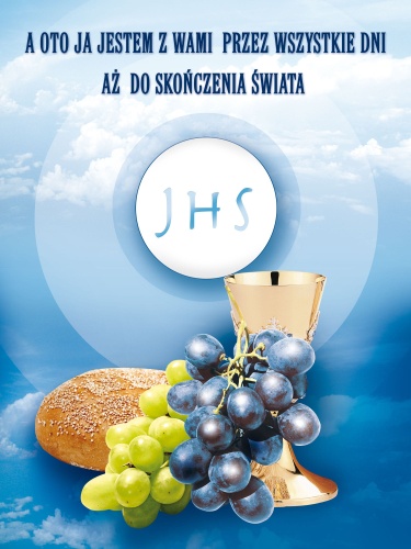 Baner na Boże Ciało "A oto jestem.." 75x100 cm