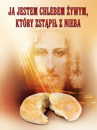 Baner na Boże Ciało "Ja jestem chlebem..." 75x200 cm