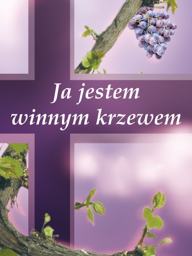 Baner na Boże Ciało "Ja jestem winnym krzewem" 75x100 cm