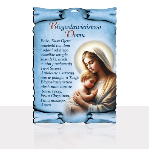 Obrazek Błogosławieństwo Domu - Matka Boża z Dzieciątkiem Jezus, złocony