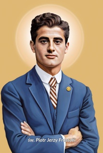 Obrazki religijne z modlitwą za wstawiennictwem Świętego Piotra Jerzego Frassatiego 10x15