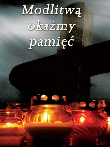 Baner na Wszystkich Świętych "Modlitwą okażmy..." 75x100 cm