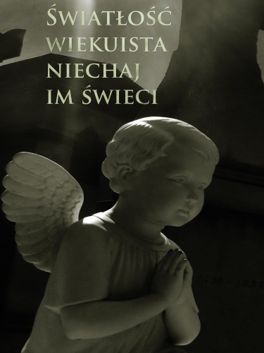 Baner na Wszystkich Świętych "Światłość wiekuista..." 75x100 cm