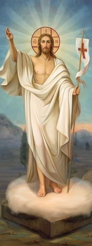 Baner religijny - Jezus Zmartwychwstały - Alleluja! 75x200 cm