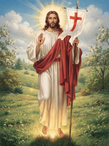 Baner religijny - Jezus Zmartwychwstały - Alleluja! 75x100 cm