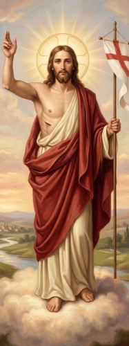 Baner religijny - Jezus Zmartwychwstały - Alleluja! 75x200 cm