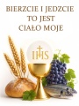 Baner na Boże Ciało "Bierzcie i jedzcie to jest ciało moje" 75x100 cm
