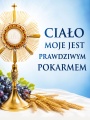 Baner na Boże Ciało "Ciało moje jest prawdziwym pokarmem" 75x100 cm