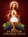 Baner na Boże Ciało "Ja jestem chlebem życia" 75x100 cm
