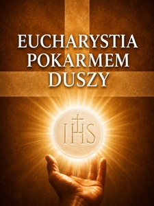 Baner na Boże Ciało "Eucharystia jest pokarmem duszy" 75x100 cm