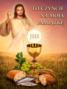 Baner na Boże Ciało "To czyńcie na moją pamiątkę" 75x100 cm