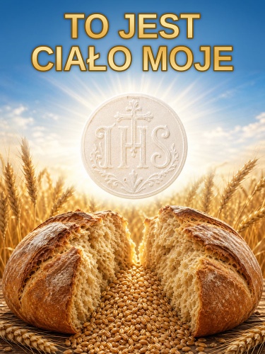Baner na Boże Ciało "To jest ciało moje" 75x100 cm