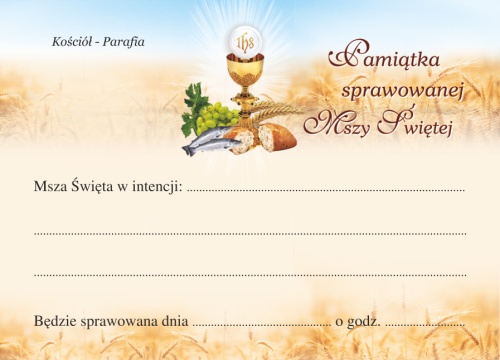 Intencje mszalne - bloczek 100 arkuszy