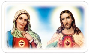 Obrazki święte Serce Jezusa i Serce Maryi - 100 szt.