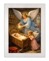 Obraz religijny dla dzieci Anioł Stróż  - biała rama