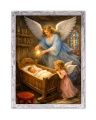 Obraz religijny dla dzieci Anioł Stróż  - szara przecierana rama