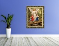 Obraz religijny na płótnie Anioł Stróż   rama ornament