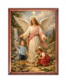 Obraz religijny dla dzieci Anioł Stróż rama drewniana